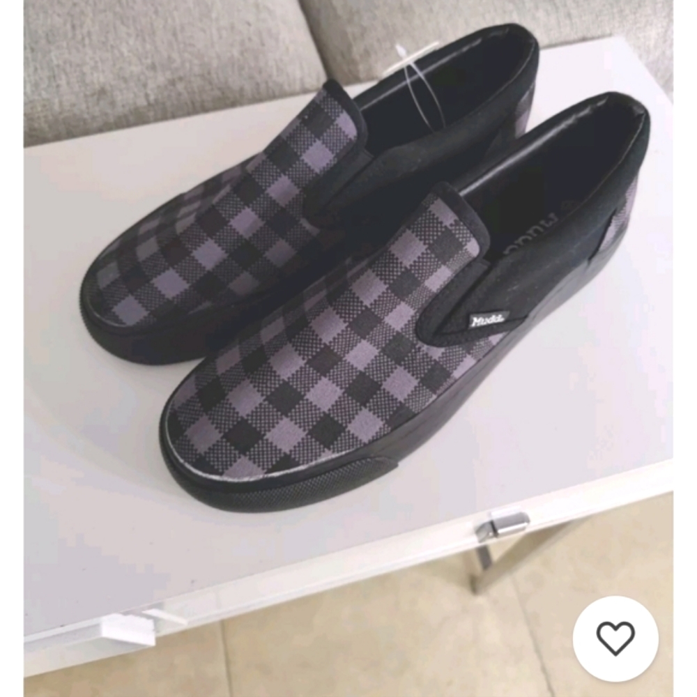 Mudd Leopard Black Checkered‎ Women's Slip On Size 10 NWT